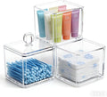 Stackable Square Acrylic Cotton Ball Holder Q-tip Holder Bathroom Swab Dispenser by Unknown