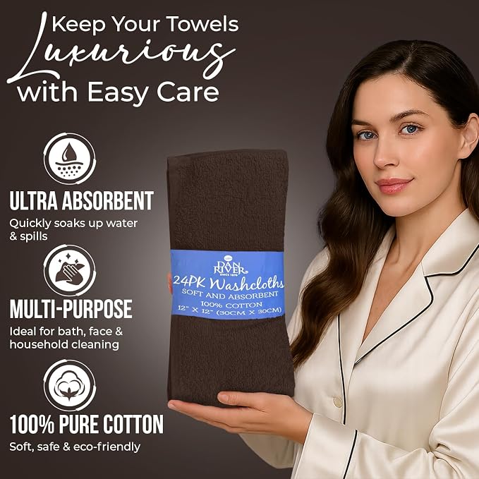 DAN RIVER 24 Pack Wash Cloths for Showering - Image 4