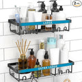 Moforoco Large Shower Caddy Shelf Organizer Rack, Self Adhesive Black Bathroom by MOFOROCO