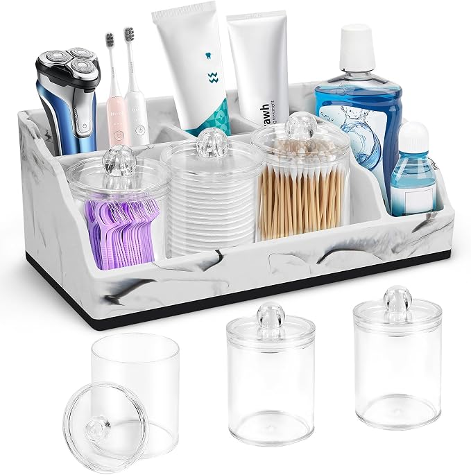 Bathroom Organizer Countertop, Toothbrush and Toothpaste Holder by MSBRCH