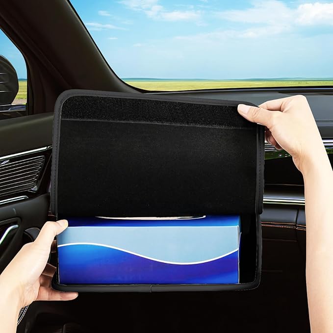 Car Tissue Holder, WHHMK Tissue Box Cover Keep Car Tidy, Premium PU Leather - Image 7