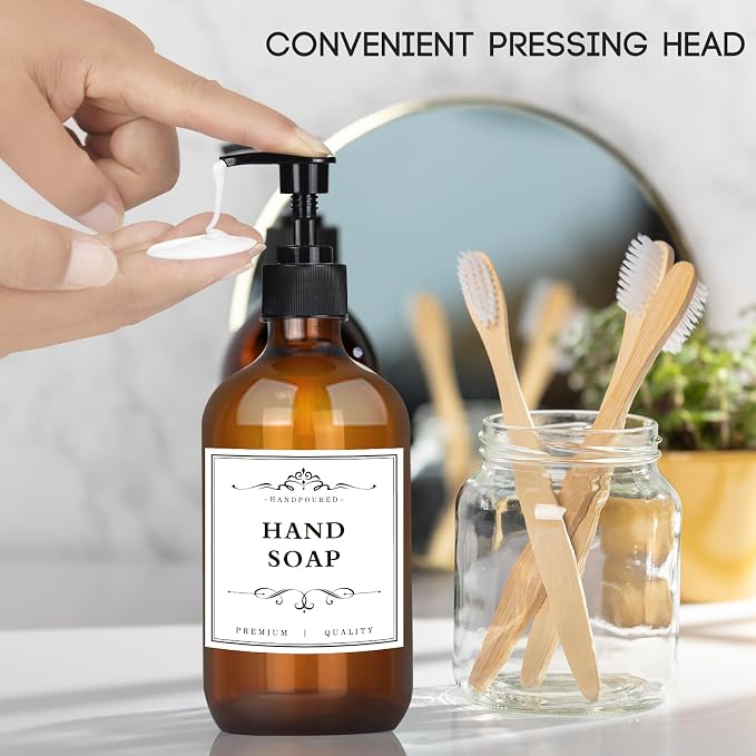 4 Pack 16.9 Oz Shampoo and Conditioner Hand Soap Dispenser Refillable Pump - Image 3