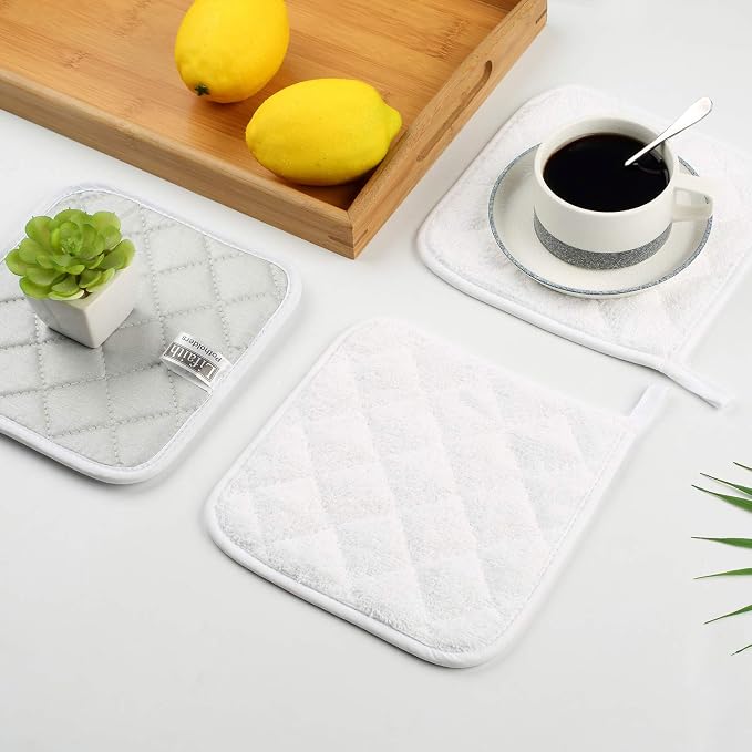 100% Cotton Kitchen Everyday Basic Terry Pot Holder Heat Resistant Coaster - Image 8