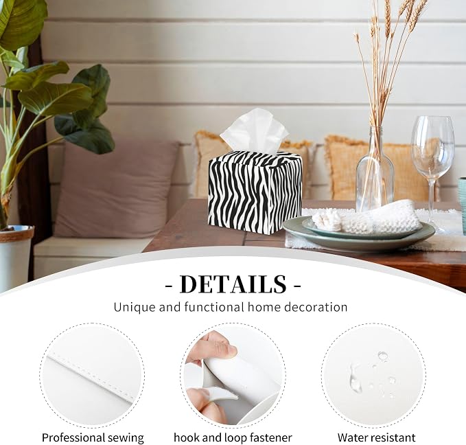 Zebra Stripes Tissue Box Cover Square - Image 3