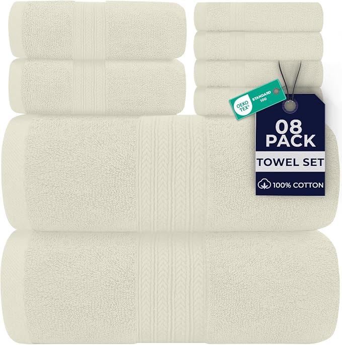 DAN RIVER 8 PC Luxury Bath Towels by DanRiver