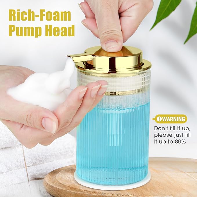 NiHome 14oz Multifunctional Glass Foaming Hand Soap Dispenser - Image 3