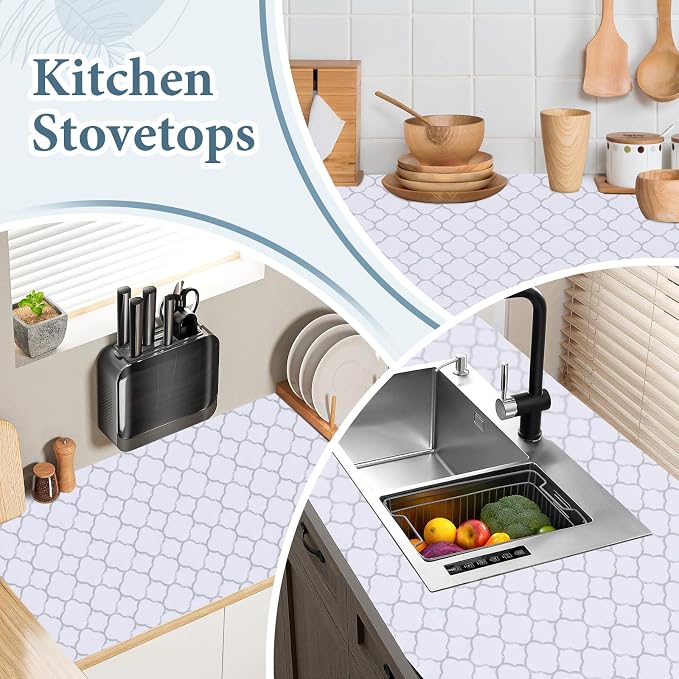 Shelf Liners for Kitchen Cabinets 17in x 20FT Non Adhesive Drawer Liner Silver - Image 5