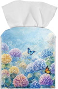 Butterflies Tissue Box Holder Stylish Waterproof PU Leather Square Tissue Box by Pzuqiu