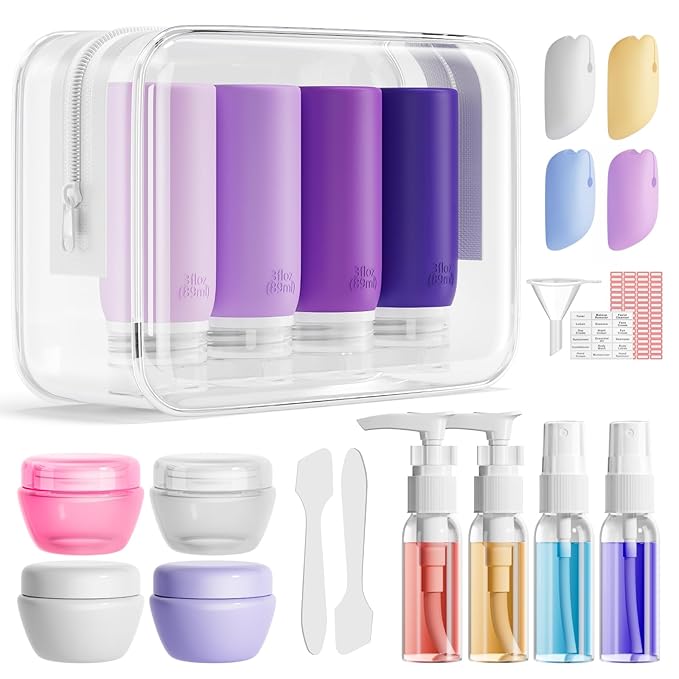 Muslish 21 Pack Travel Bottles for Toiletries, Leak-Proof TSA Compliant by MUSLISH