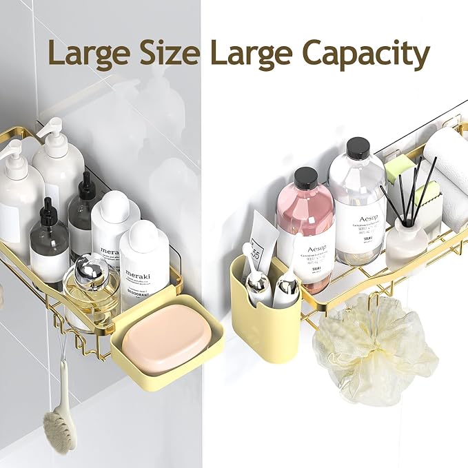 Shower Caddy Adhesive Shower Organizer 8-Pack, Rustproof Stainless Steel - Image 9