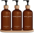 Amber Shampoo and Conditioner Dispenser Set by Brighter Barns by BrighterBarns