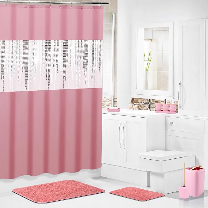 Pink Bathroom Accessories Set - Image 2