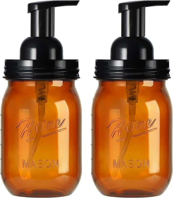 Amolliar Plastic Mason Jar Foaming Soap Dispenser Pump Lid, 16oz Foam Soap by Amolliar