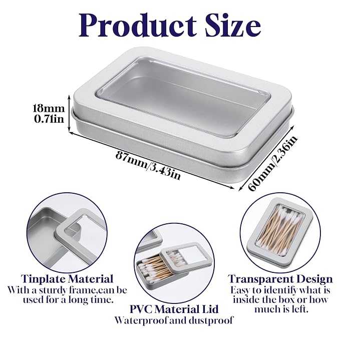 2Pcs Cotton Swab Holder for Travel, Portable Swab Case - Image 2