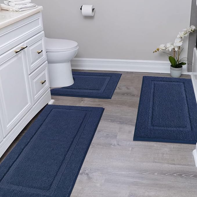 SHACOS Soft Fluffy Bathroom Rugs Set of 3 - Image 2