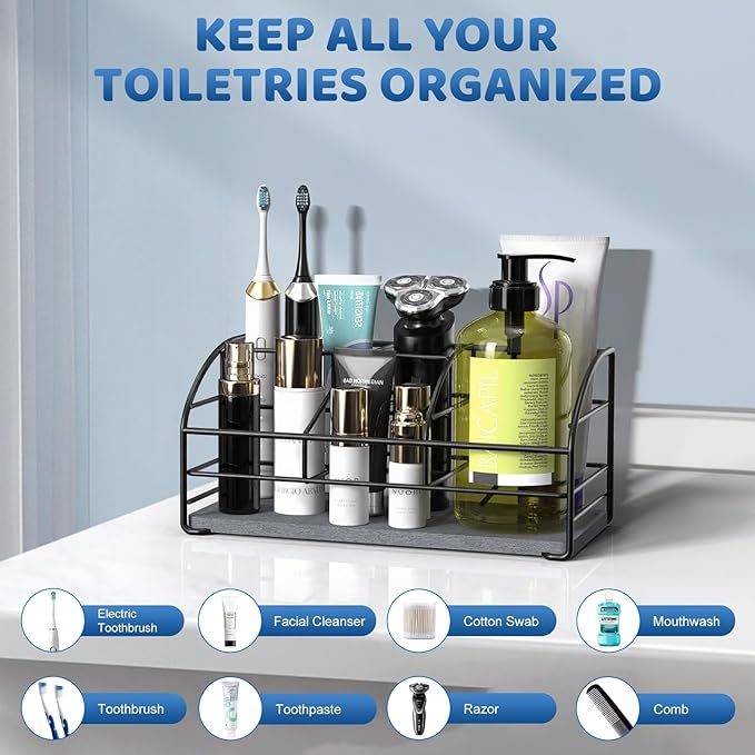 Luxspire Toothbrush Holders, 5 Slots Bathroom Counter Organizer - Image 3
