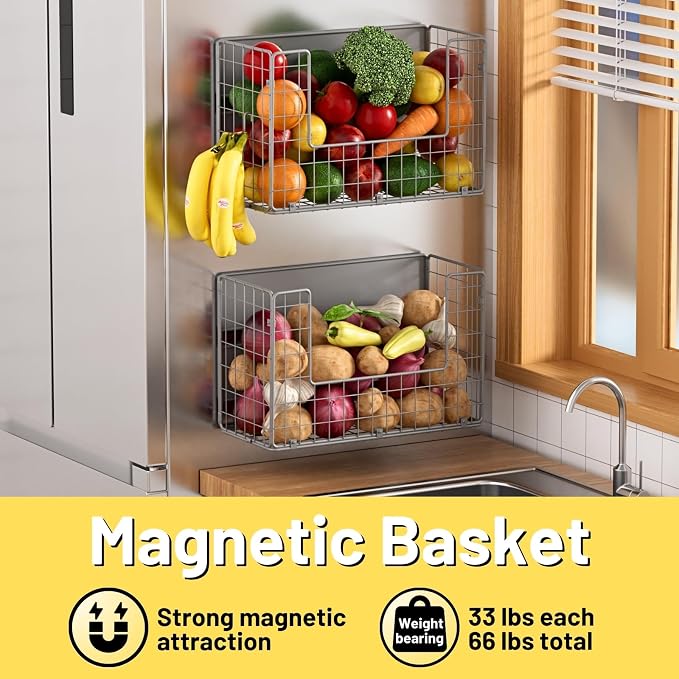 Ofiray-home Magnetic Fridge Shelf, Fruit Potato & Onion Storage Bins, Pantry - Image 2