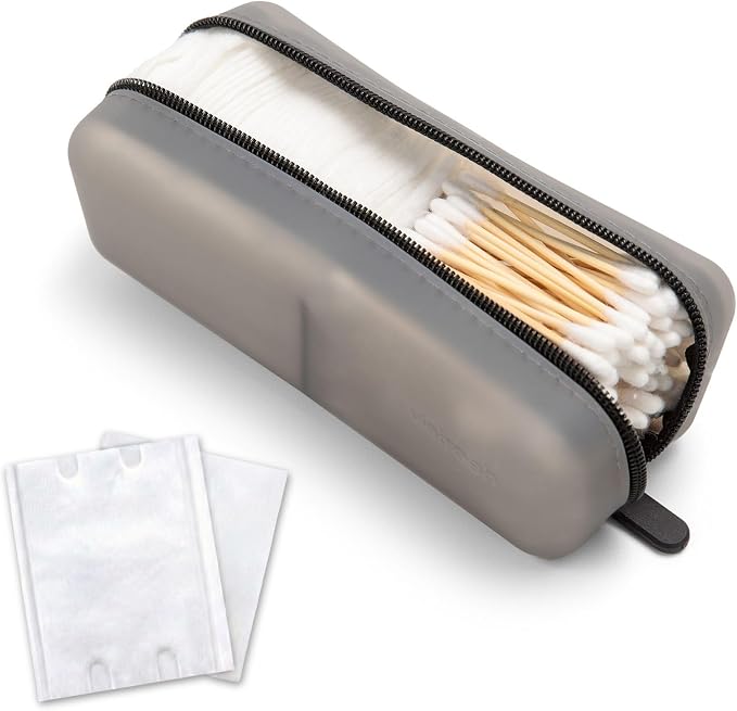 Cotton Pad Swab Travel Case – 2-in-1 Portable Waterproof Qtips Dispenser by VisFresh