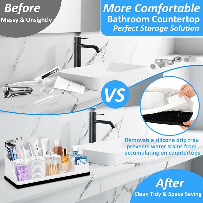 Bathroom Counter Organizer, Toothbrush and Toothpaste Holder - Image 3