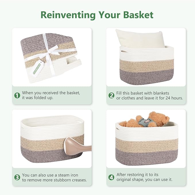 Cotton Rope Storage Basket, Woven Basket - Image 4