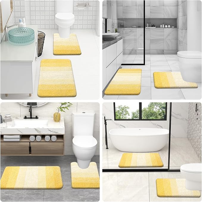 OLANLY Bathroom Rugs Sets 3 Piece, Soft Absorbent Microfiber Bath Mats and - Image 8