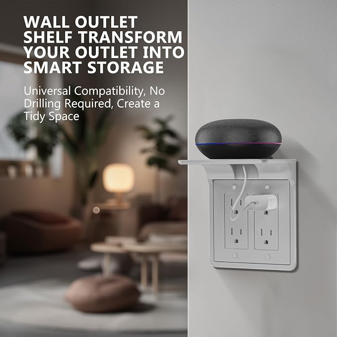 WALI Double Outlet Shelf Wall Holder – Bathroom Shelf Duplex - Image 3