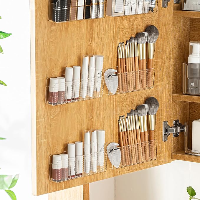 MORNITE Bathroom Medicine Cabinet Organizer Set, Small Narrow Compact Shelves - Image 7