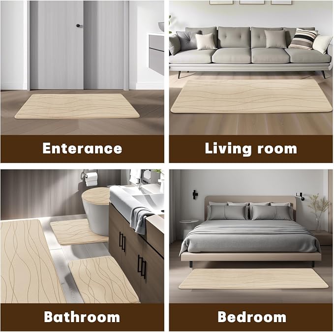 YIHOUSE Memory Foam Bathroom Rug Sets 3 Piece, Ultra Absorbent Bath Mat - Image 8