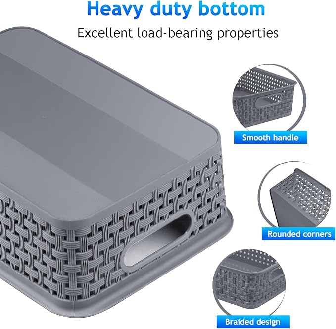 12 Pack Plastic Storage Baskets, Small Baskets - Image 3