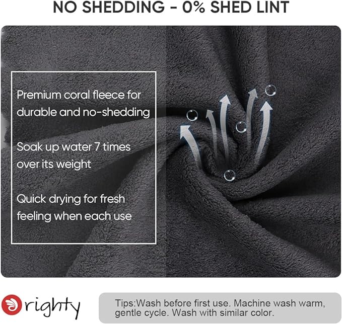 Orighty Ultra Soft Washcloths 12 Pack, Premium Microfiber Towel Sets 12x12 - Image 2