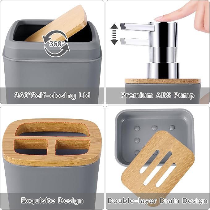 Grey Bathroom Accessories Set - Image 2
