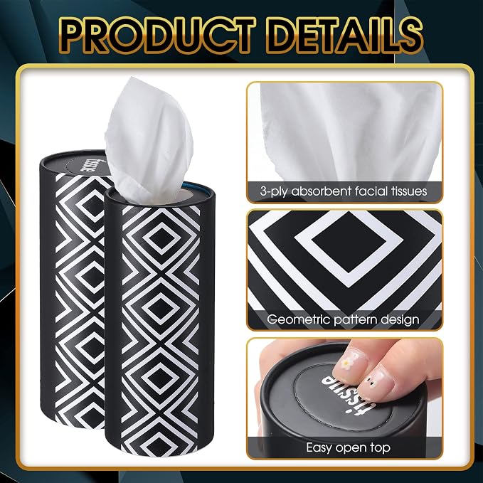 Outus 12 Pcs Geometric Car Tissues Cylinder Holder - Image 3