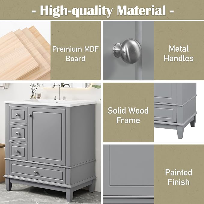 Harper & Bright Designs 30" Bathroom Vanity - Image 9