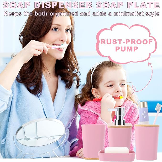 Pink Bathroom Accessories Set - Image 6