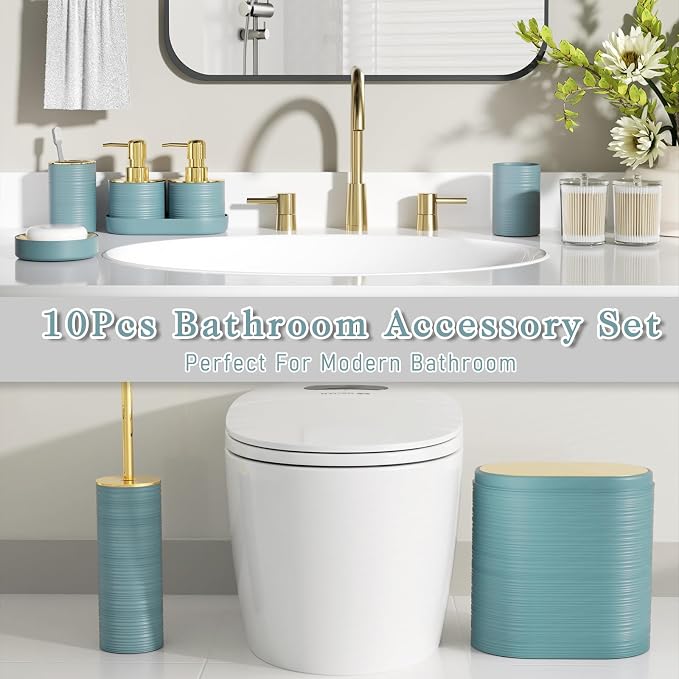 Bathroom Set, Light Blue Bathroom Accessories, Soap Dispensers - Image 6