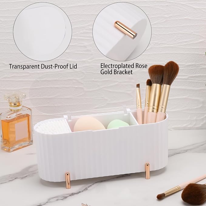 Tecbeauty Qtips Holder, 3 Grids Separate Cotton Swabs Ball Dispenser, Storage - Image 6