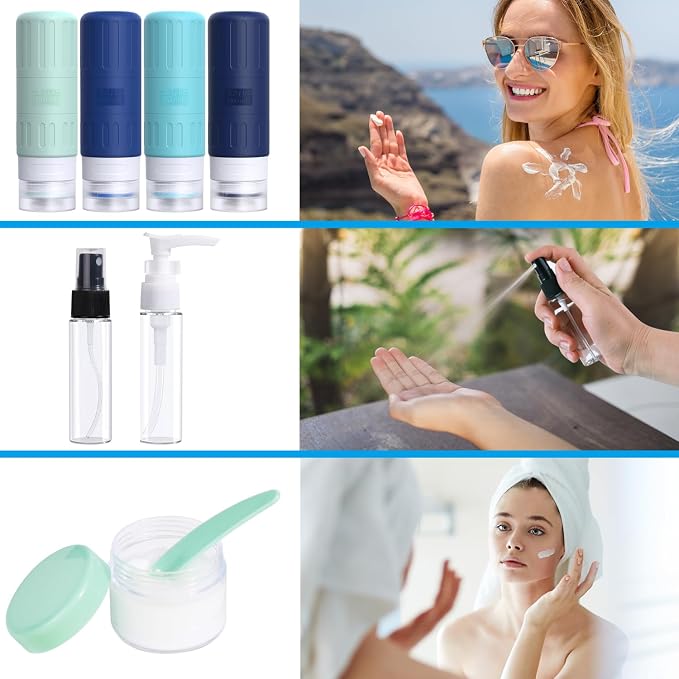 GLAMFIELDS Travel Bottles for Toiletries, TSA Approved 3.3oz Size LeakProof - Image 5