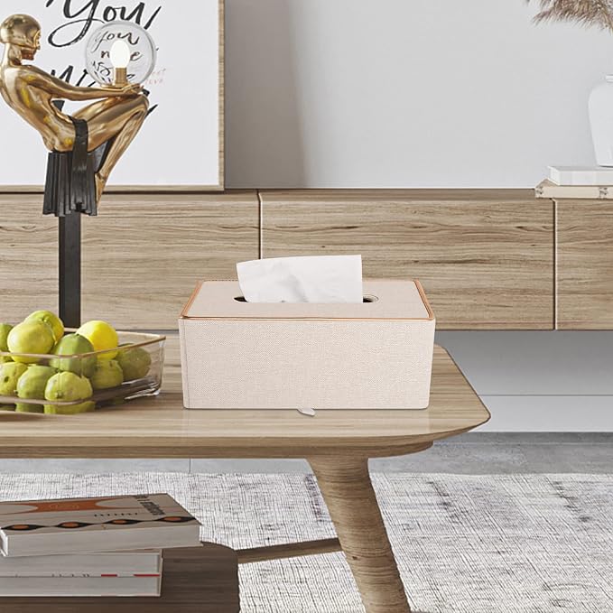 Fashion Leather Tissue Box Holder, Rectangular Tissue Box Cover - Image 7