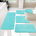 YIHOUSE Bathroom Rugs Mat Set 5 Piece Teal, Memory Foam Bath Mats Sets by YIHOUSE