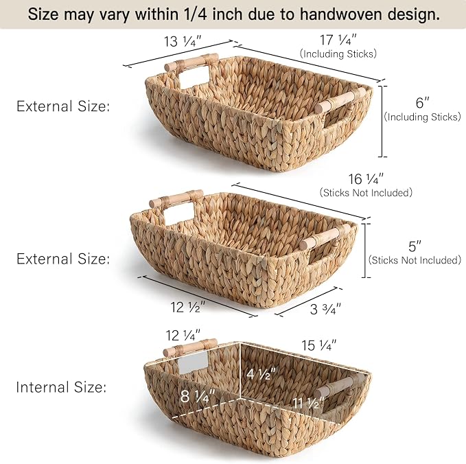 StorageWorks Hand-Woven Storage Baskets - Image 2