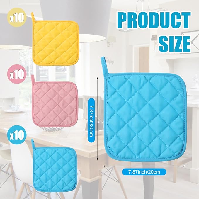 Uiifan 30 Pieces Cotton Pot Holders - Image 3