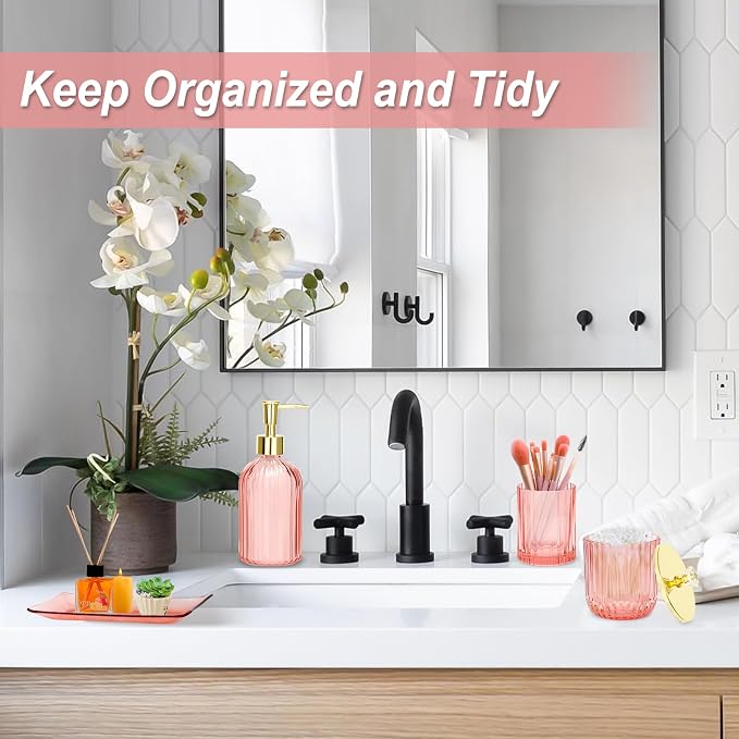 Jenseits Pink Bathroom Accessories Set, Soap Dispenser, Toothbrush Holder - Image 8