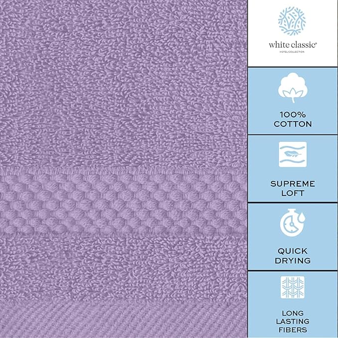 White Classic Luxury Cotton Washcloths 13x13 Inch - Image 7