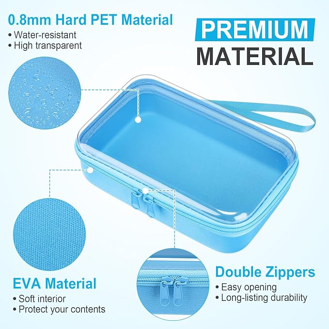 4 Pcs Hard Clear Zipper Case Hard Shell Plastic Pencil Case Large Transparent - Image 3
