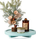 Round Decorative Tray Wood Bathroom Counter Organizer Farmhouse Kitchen Decor by zoocatia