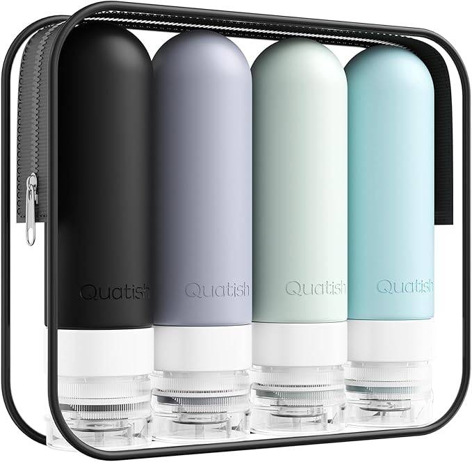 Quatish Travel Bottles for Toiletries, Original Patented Leak Proof Travel Size by Quatish