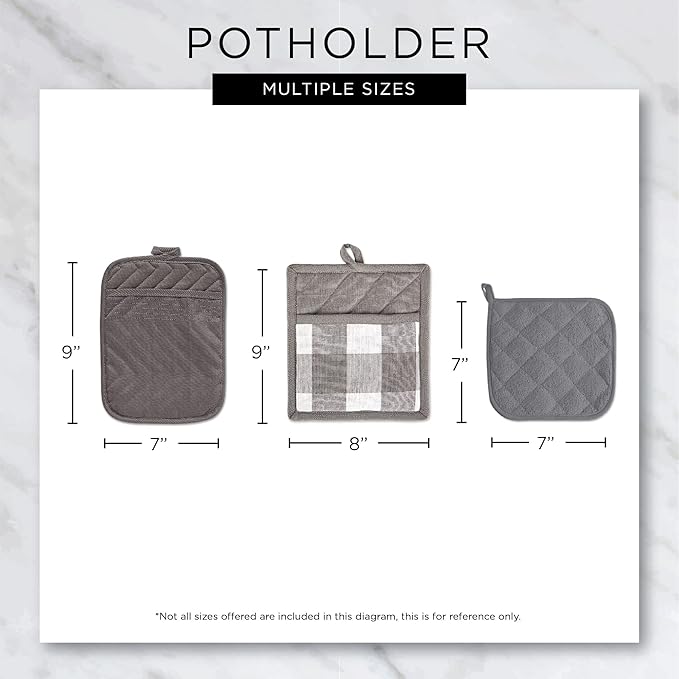 DII Heat Resistant Quilted Cotton Pot Holder Set, Designed - Image 8