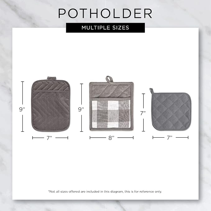 DII Heat Resistant Quilted Cotton Pot Holder Set, Designed - Image 8