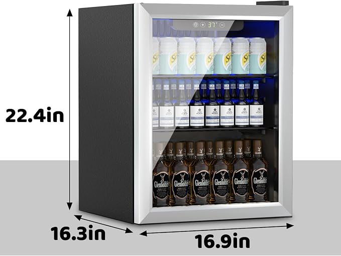 Stopasd Beverage Refrigerator Cooler, 1.6 Cu.Ft/70 Can Drink Fridge - Image 5