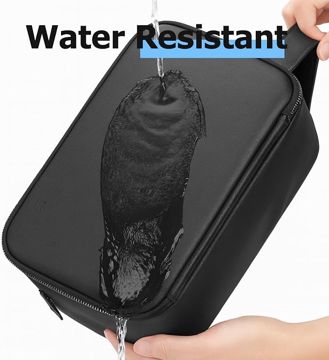 MIRASON Travel Toiletry Bag for Men Thickened Leather Travel Bag for Toiletries - Image 4